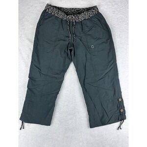 OI Designed‎ in USA Capri Pants Drawstring Button Accent Lightweight Size L